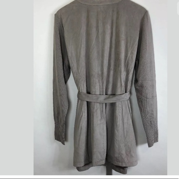 - H by Halston faux suede knit sleeve zip up sz12 - Picture 4 of 5